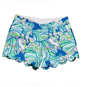 Lilly Pulitzer The Buttercup Short Size 00 Scallop Floral Print Cotton Tropical
